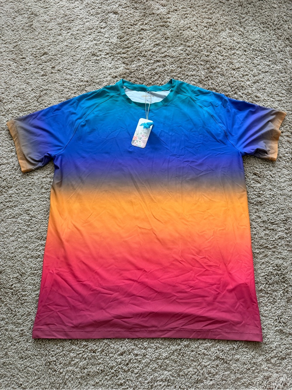 Johnny Was Men’s Campsis Short Sleeve Surf Shirt Ombré Size Medium NWT